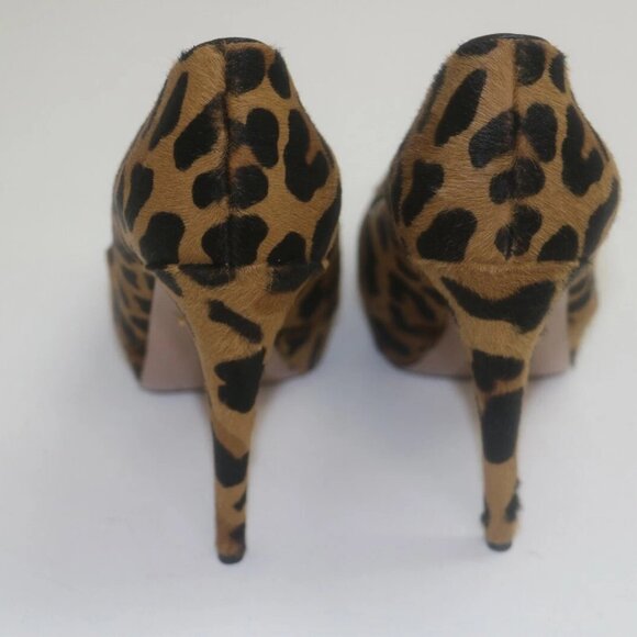 Prada Leopard Print Calf Hair Brown/Black Calzature Donna St.Ghepardo Chic US 9. - Picture 6 of 14